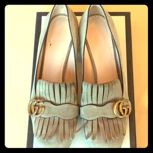 Gucci Marmont suede size 40 mid heel loafer